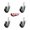 Service Caster 3.5 Inch Black Polyurethane Wheel Swivel 3/4 Inch Square Stem Caster Set SCC SCC-SQ20S3514-PPUB-BLK-34-4 - alternate 4